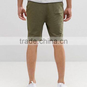 High Quality Cheapest New Design Custom Drawstring Waist Side Zip Pocket 100% Cotton Breathable Jersey Green Men's Sweat Shorts photo-2