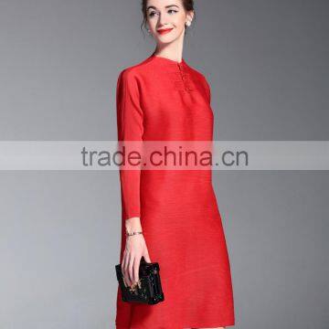 Chinese National Style Plus Size Ladies Draped Dress With Buttons photo-2
