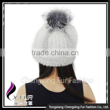 CX-C-239E New Arrive Luxury Top Quality Baggy Mink Fur Hat With Top Fur Ball Beret Beanie Hat Cap photo-2