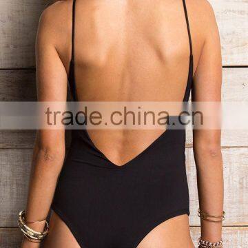 Ladies Black and Side Strap One-piece Swimwear photo-2
