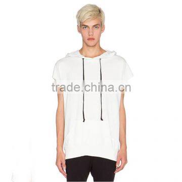 2014 fashion cotton men plain t-shirt with hood t shirts for men