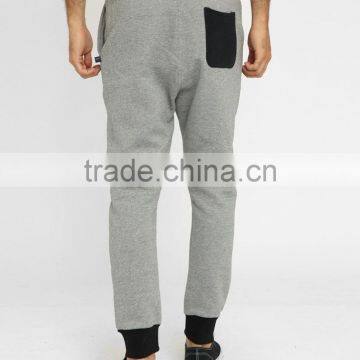 95% Cotton 5% Spandex Two Tones Loose Joggers photo-3