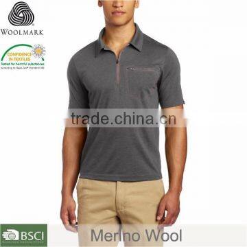100% merino golf polo shirt for men, high quality golf polo shirt