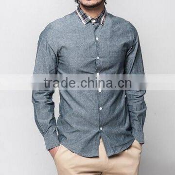 Men's chambray long sleeve shirt