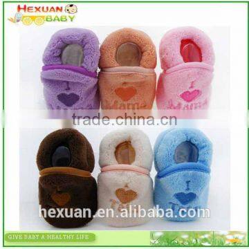 B80000C Winter Thick Baby Indoor Shoes, I love Mama/Tata,Kids Winter First Walkers,Newborn Warm shoes,