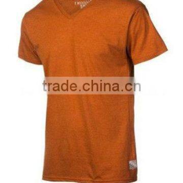 latest design high quality Men's Plain Color blank cotton V-neck T-shirt