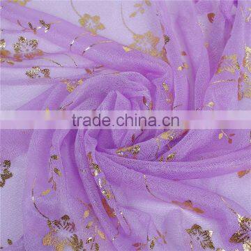 Imitation Silk Scarves & Wraps Rectangle Golden Purple Flower Scarf 2017 photo-2