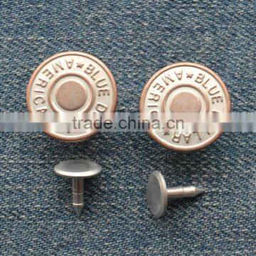 High Quality Logo Brass Jeans Button, Shank Button JS-212-CR