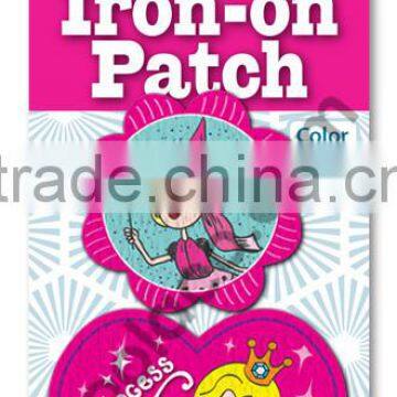 mini color Iron on PU patches heat transfer fabric patch