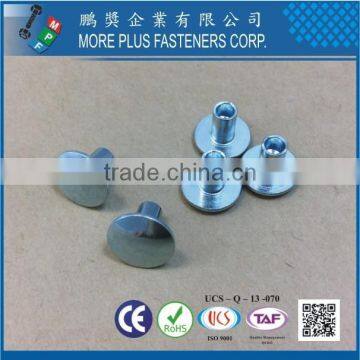 Made in Taiwan Carbon Steel C1006 Zinc Plated CR6+ Wax Oval Head Decorative Semi Tubular Rivets photo-6
