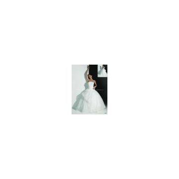 Whole sale custom made bridal wedding dress organza material