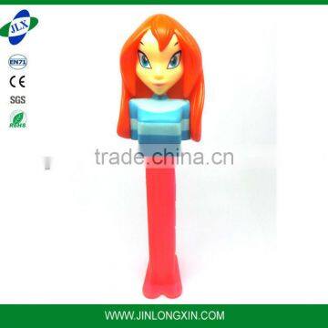Plastic pen figure toy figure head doll for kids multi function pen figure
