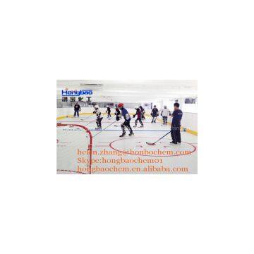 Synthetic ice rink for hockey training board