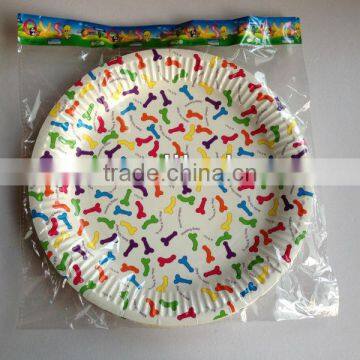 Made in China Party Paper Plates Suppliers Irregular Stripe Melamine Dish Earth Friendly Paper Plates