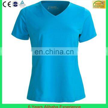 fashion lady's short sleeve t shirt for 2014 Summer Modest V-neck (6 Years Alibaba Experience)