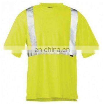 EN 471 reflective tape fluorescent yellow short sleeves T-shirt