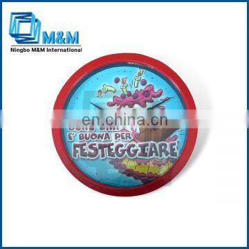 Round photo frame metal world time wall clock
