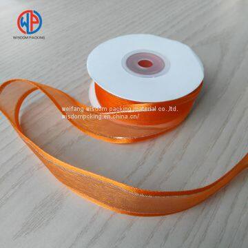 Top Quality Satin Ribbon Wired Sheer Ribbon / Organza Ribbon With Satin Edges photo-4