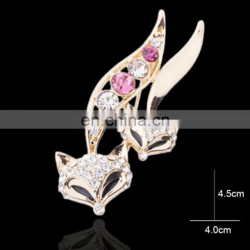 china wholesale Fashion korean crystal rhinestone fox brooch MB-0014