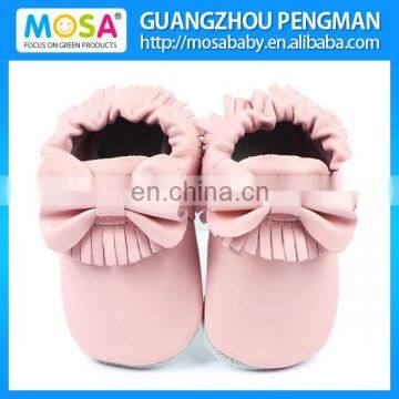 Black Toddler Tassel Genuine Leather Shoes for Baby photo-4
