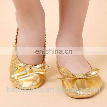 BestDance sexy dance foldable soft heel shoes belly ballet dance soft heel shoes women flat dance shoes OEM