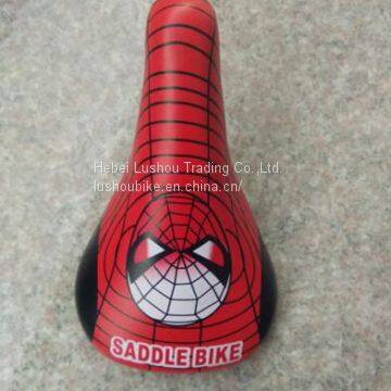 Popular fashion popular children's bicycle saddle white and red printed leather bicycle seat
