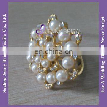 NR172 wedding rhinestone pearl napkin rings