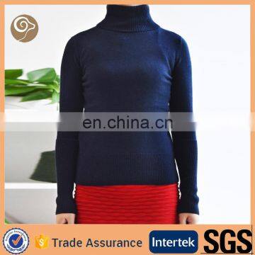 High neck knitted factory cashmere sweater womens