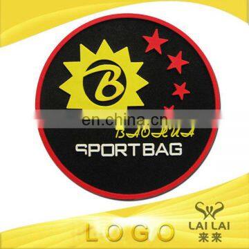 Guangzhou custom private rubber label rubber logo