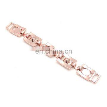  China Fashion Shoes Accessories Rose Gold Color Custom Garment Metal Shoe Buckle