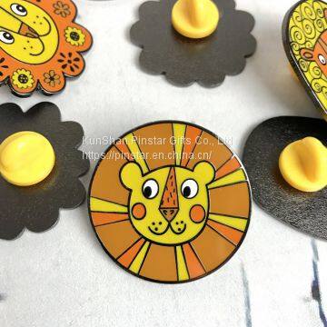 Lion Round Hard Enamel Pins