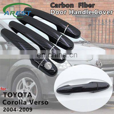 Exterior Carbon Fiber Door Handle Cover Catch Trim Car Accessories for Toyota Corolla Verso AR10 2004 2005 2006 2007 2008 2009