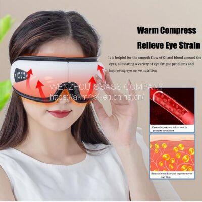 Wireless Air Pressure Vibration Digital Eye Massager Vibration Magnetic Acupuncture Therapy Relief Heat Compress Eye Mask