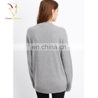 V Neck 100% Women's Cashmere Sweater Pullover photo-2