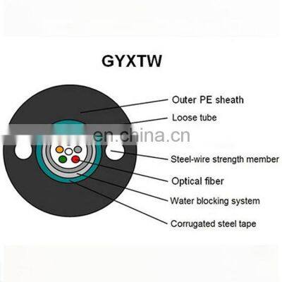 4 Cores Single Mode G652D GYXTW Aerial Outdoor Steel Wire Optical Fiber Cable FTTH 4 Core Gyxtw Fiber Optic Cable photo-4