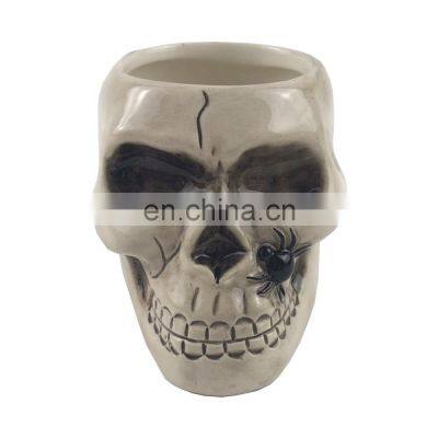 Custom Skull shaped ceramic halloween candy bowl