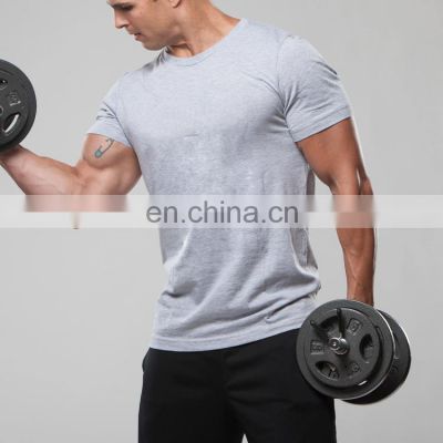 men's standard fit short sleeve 60% Cotton 40% Polyester  Muscle Fit Seamless Blank Quick Dry Plain Dyed Hot Basic Men T-shirts