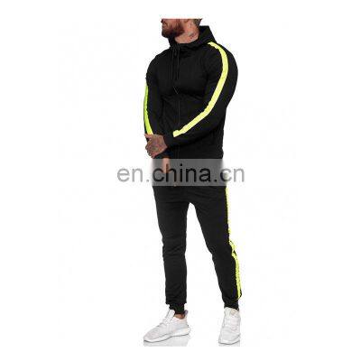 Clothing wholesale custom LOGO men's zipper shirt hooded pullover stitching sweater men's casual sports suit jogging suit