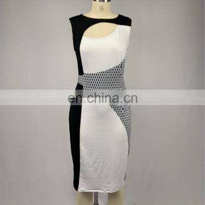 Wholesale Custom Brand Female Slim Fit Pencil Round Neck Sleeveless Party Formal Ladies Office Dress S-5XL photo-5