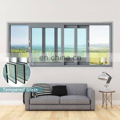 American Style Project 3 Track Bathroom Slide Up Aluminum Double Glass Sliding Window