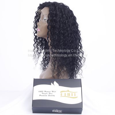 Natrual Color Curly Full Lace Human Hair Wig with Factory Price