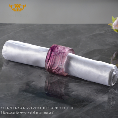 SAINT VIEW 2022 Crystal Beaded Napkin Ring Designer Decorative Wholesale Latest Arrival Table Top Fancy Napkin Holder photo-3