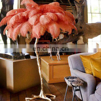 Nordic Feather Floor Lamp Stand Light Copper Modern Interior Lighting Decor Home Floor LED Lights