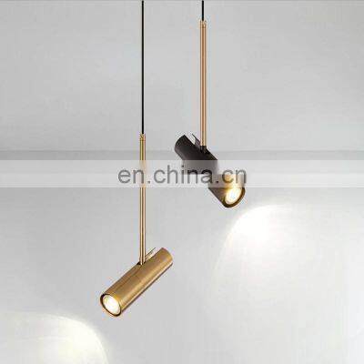 Modern LED Hanging Light Simple Mininalist Long Tube Lamp For Dining Room Restaurant Bedroom Adjustable Spot Pendant Light