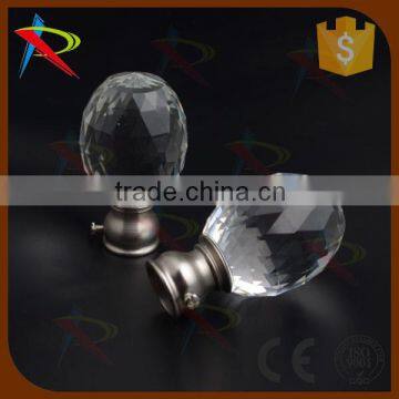 USA hot sell design crystal curtain rod finials/crystal drapery finials