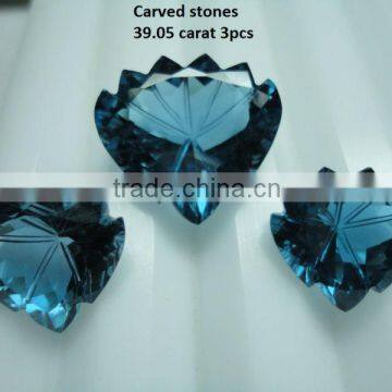 London Blue topaz cabochon Loose Calibrated Briolettes Faceted cut carved cut
