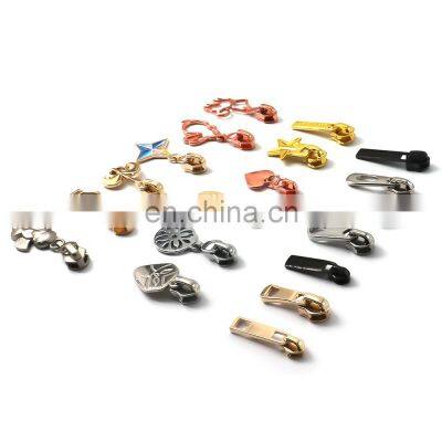 Exquisite Multi Color Metal Zipper Slider Creative Pattern Nylon Zip Head Zipper Puller