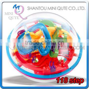 Mini Qute 118 barriers 3D labyrinth maze magical intellect ball kids balance training educational toy 3d puzzle game NO.927