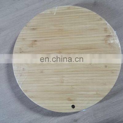 Round Shape Home Kitchen Tableware Bamboo Cheese Board With Three Ceramic Bowl And Cutlery Set Kitchen Chopping Blocks