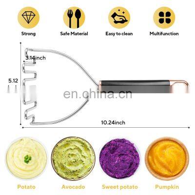 Potato Masher, Heavy Duty Mashed Potatoes Masher, Metal Wire Masher Kitchen Tool photo-3